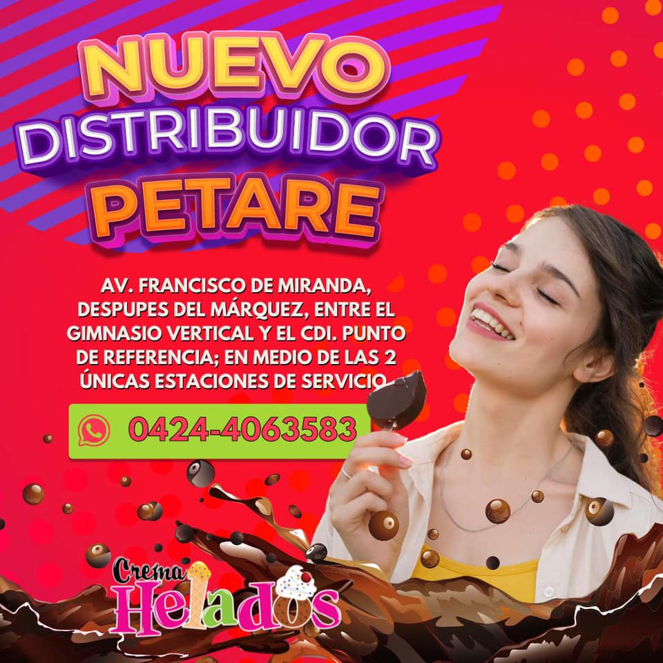 cremaheladosve's tweet photo. #ATENCION #Caracas Nuestro nuevo distribuidor ¡Más cerca de ti!🥳😎. Ubicado en #Petare, descubre todas nuestras promociones. Crema helados- ¡Un mundo de sabores! https://t.co/irCjUk8xHO