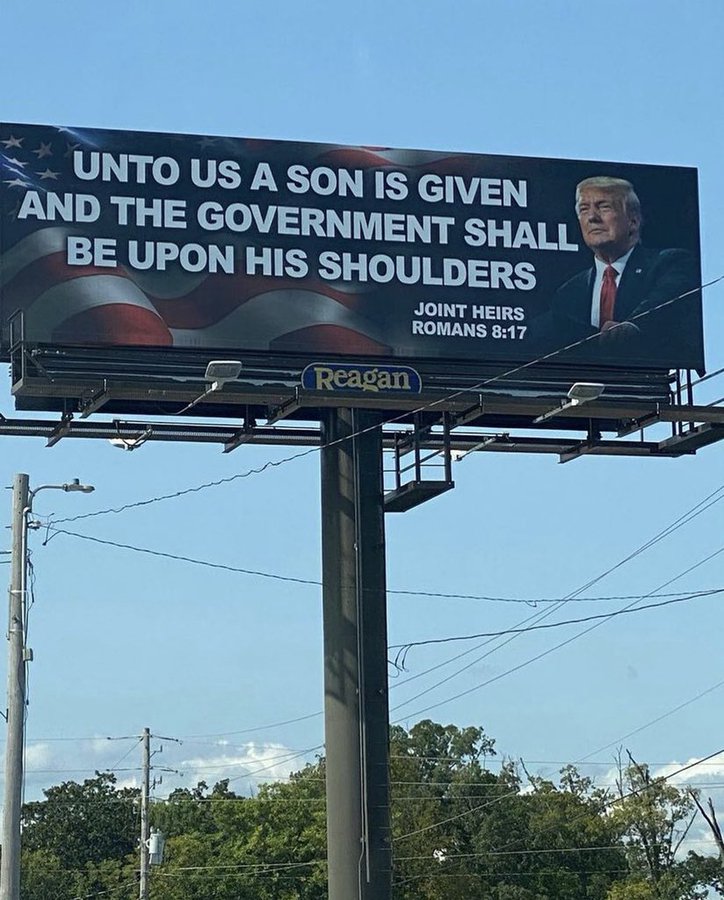 Tennessee Billboard Comparing Trump to Jesus Christ Is Removed after Backlash from Christians Calling it ‘Heresy’ and ‘Blasphemous’