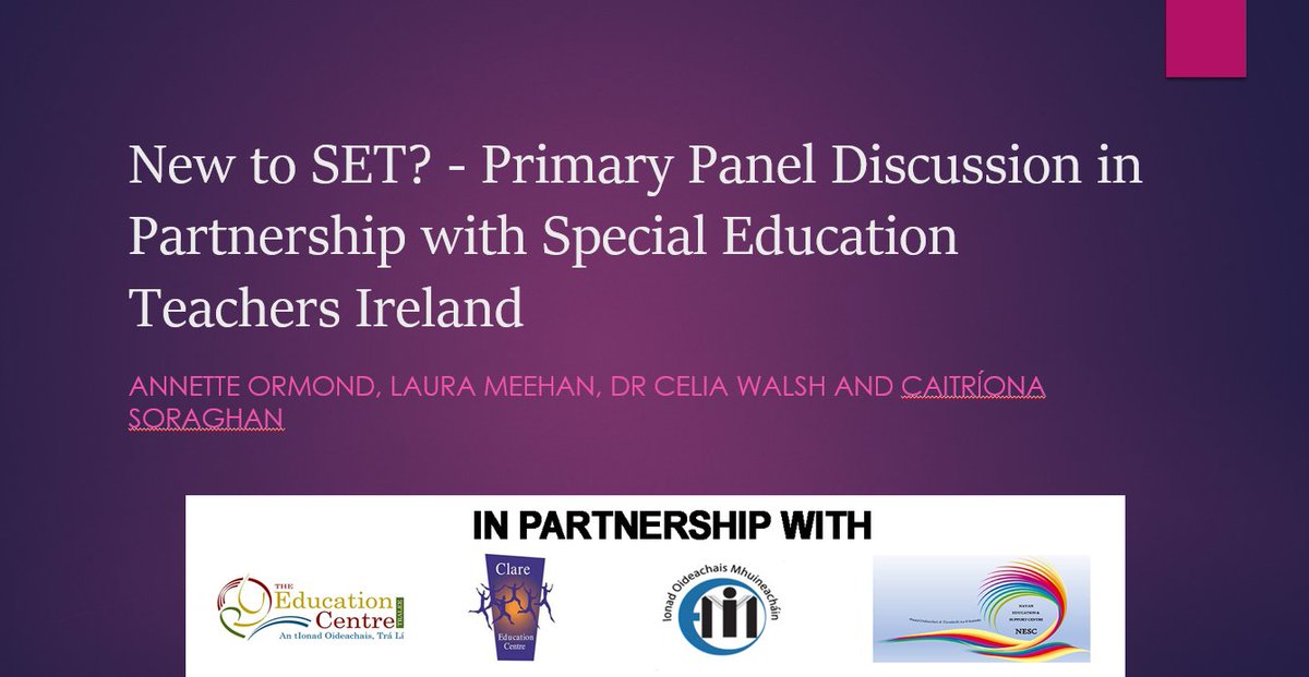 Panellists Annette Ormond, Laura Meehan, Dr Celia Walsh and Caitríona Soraghan offering practical advice to teachers new to SET @edcentretralee @CentreNavan @MonaghanEC
