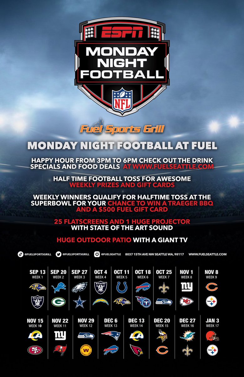 WHOS READY FOR MONDAY NIGHT FOOTBALL 🏈🏈🏈🏈
Make Fuel your home every Monday night!