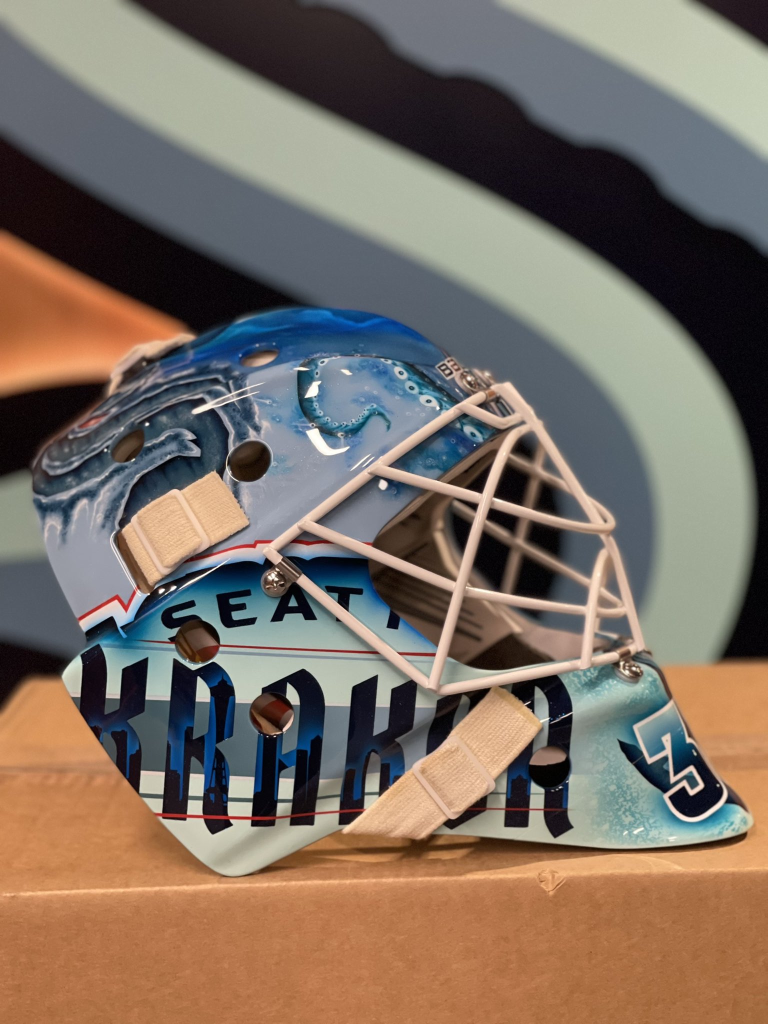 Joey Daccord with ANOTHER unreal helmet! : r/SeattleKraken