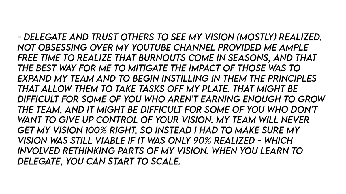 Logdotzip's tweet image. I was recently asked to share my thoughts on the best ways to avoid creator burnout in the #YouTube space. I thought I would also share them here, in hopes they may help some of you.

Signed,
Someone who has been making YouTube videos for over 15 years - over half my life.