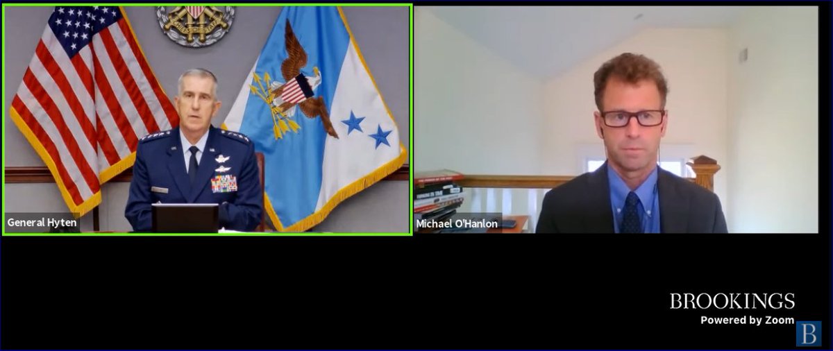 Recommend talk by General #Hyten, vice chairman of the Joint Chiefs of Staff. Keys, US too slow, bureaucratic and risk adverse. #China is outpacing. Solid confidence in JADC2. US commercial technology is leading the world, but is not in the hands of DOD. brook.gs/3llms6r