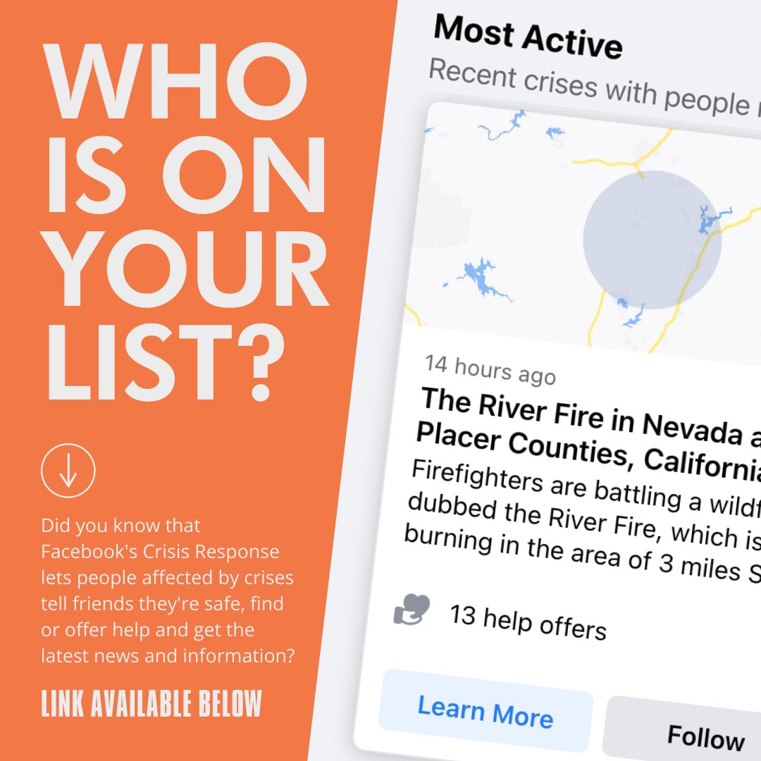 Emergency contact lists that include friends, family, and neighbors are key to prepping for any disaster. Another great tool is Facebook. You may know how to mark yourself safe on the app after a crisis, but did you know you can REQUEST updates, too? bddy.me/3hqCD1i