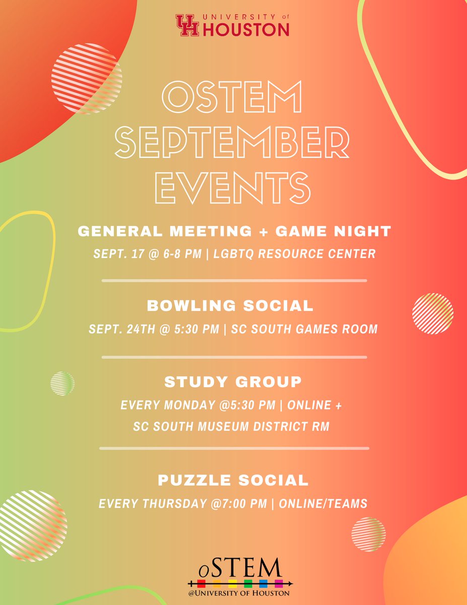 We’ve got some awesome events lined up this month! Join us this Friday, 6-8pm for game night/our first general meeting 👾🎯