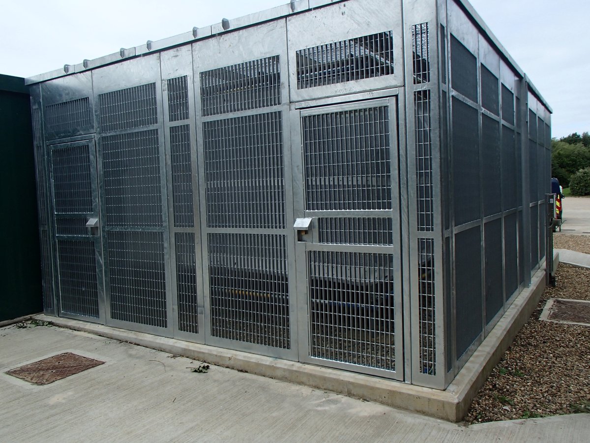 UltraSecure LPCB Approved high security five-sided cage system, four vertical walls with security gate doors and roof, secure housing for machinery, transformers, hazardous chemicals, etc, or fortification over security sensitive equipment.