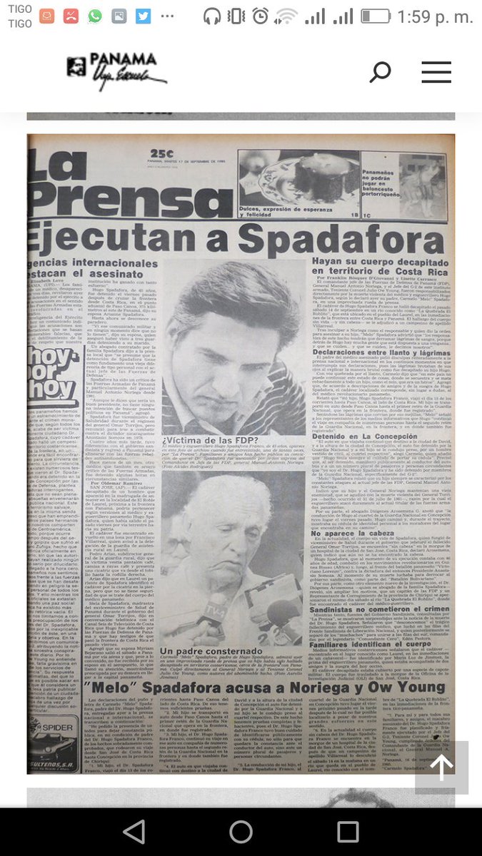 Un crimen que conmovió y conmocionó a toda una sociedad, Hugo Spadafora, martir de la libertad, panameños prometamos, ni dictaduras, ni despotismo NUNCA JAMAS. <a href="/PP_Panama/">Partido Popular</a> ,<a href="/FRETRAPP/">FRETRAPP 👩‍🔧👨‍🌾👩‍🏭👨‍💼👩‍🍳👨‍🔬👷‍♀️</a> <a href="/JuventudJPP/">JuventudPP</a> <a href="/politicaveragua/">Política Veraguas</a>
