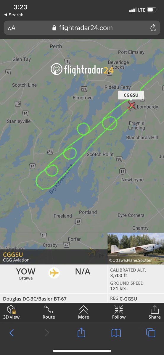 watchin a DC-3 practicing some loops by the lake lol