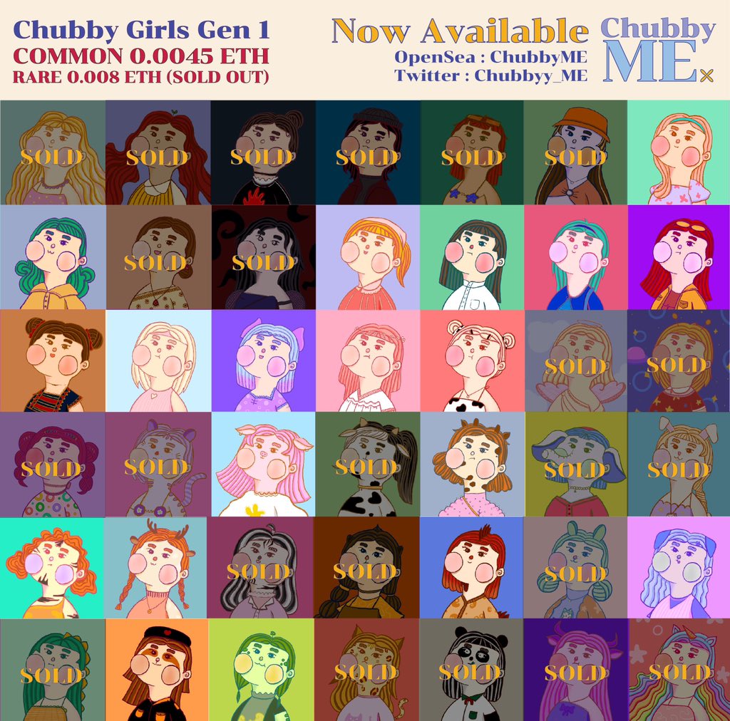 chubbyy_me's tweet photo. ⊹ Update Last 19 Chubby Girl in Gen 1 💖⊹ Only 0.0045 ETH ⊹
Now Available : https://t.co/9DdEp0kdyq
Discord : https://t.co/DVJ7bIdG9Q

#NFTs #NFT #nftcollector #nftcollectors #NFTcommunity #NFTThaicommunity #NFTcollection #nftart #NFTTHAILAND #NFTcollectibles https://t.co/FZnHHg06VO