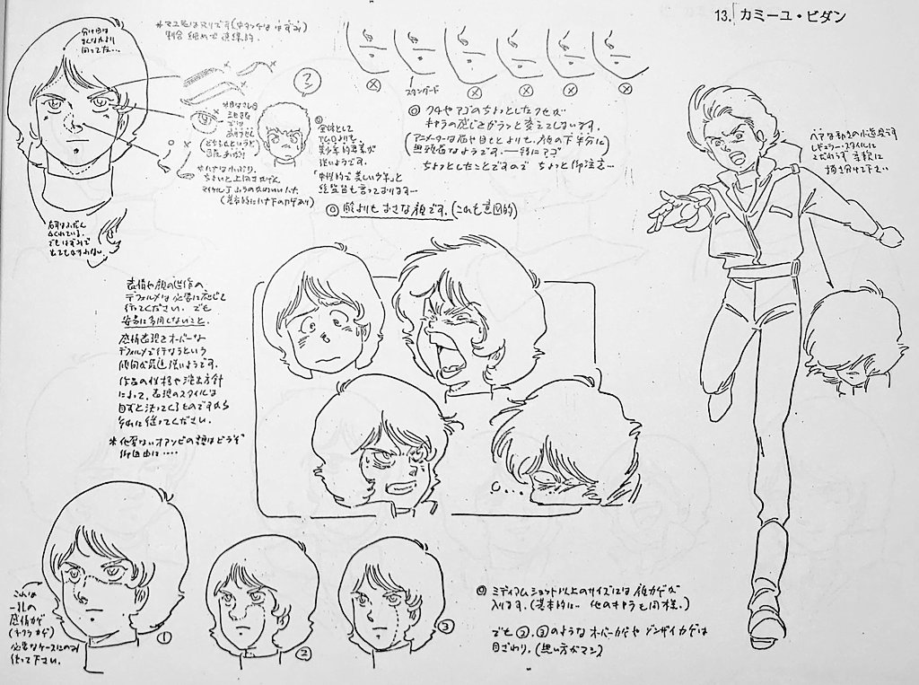 機動戦士Zガンダム設定資料から カミーユ・ビダンです 詳細な指示は