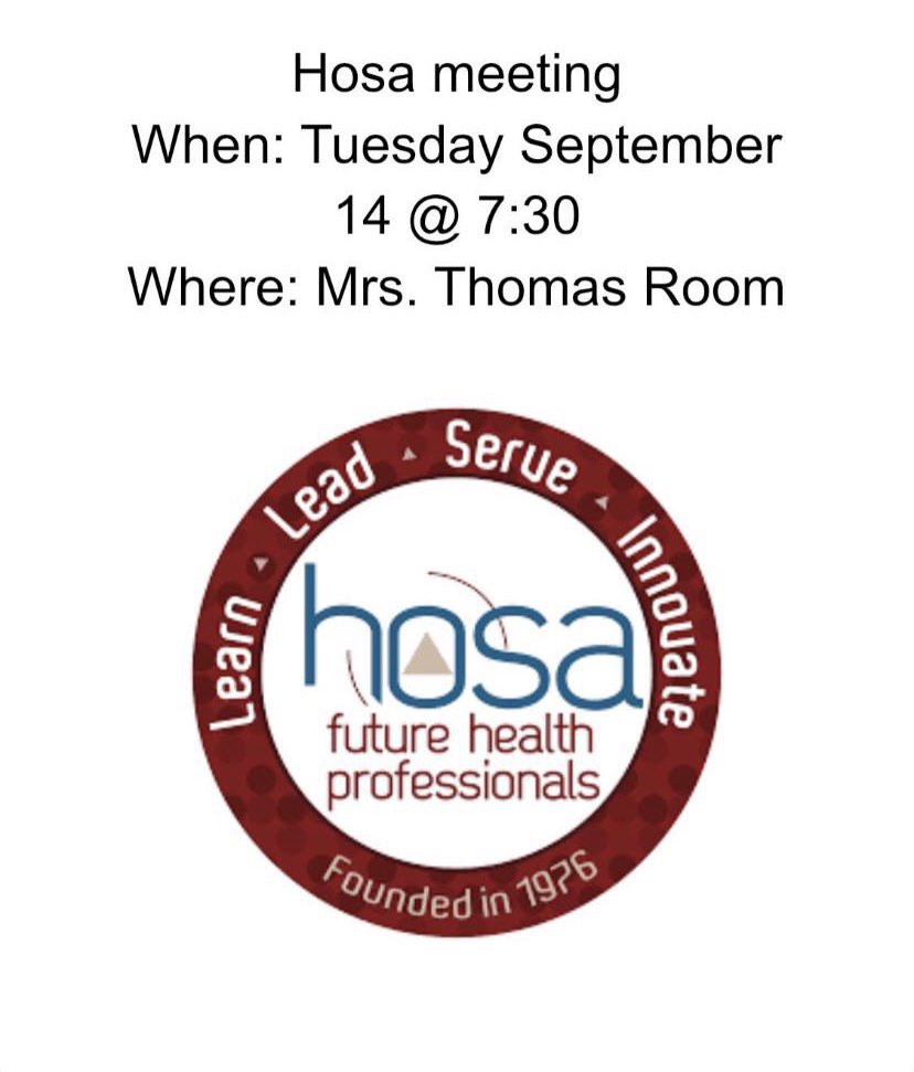 Hosa meeting tomorrow!