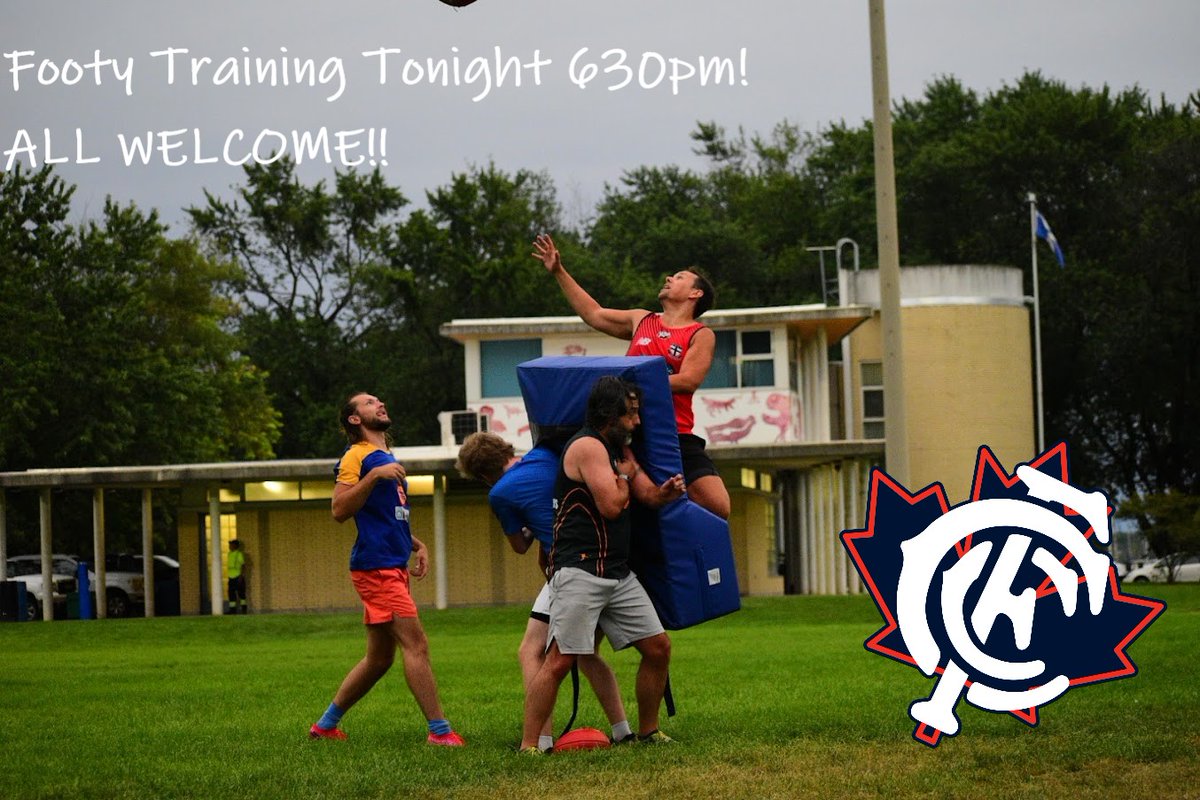 centralbluesafc's tweet photo. #Footy #Training tonight! ALL WELCOME!
Arrive 6:15pm for a 6:30pm Start 
#CoronationPark
No experience required! All skill levels welcome! It’s free!
#aussiesintoronto #afl #bluesafc #aflontario #JoinAFLCanada #aflcanada #aussierules #AustralianFootball #AFLW https://t.co/a6MmA7uUyE