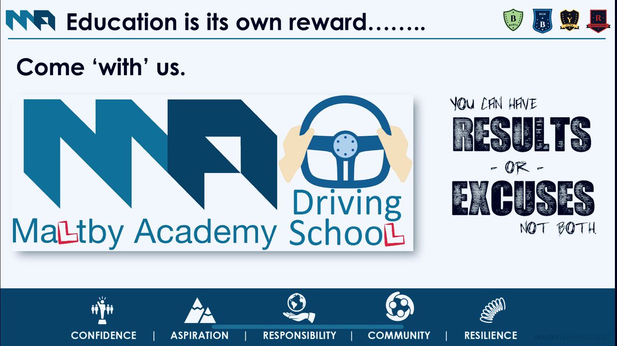 MaltbyAcademy's tweet photo. Look what’s back! #MADrivingSchool #Y11Rewards All it takes is an average #IiL of 3. #KeyDriverResponsibility https://t.co/kqHspPcOhD