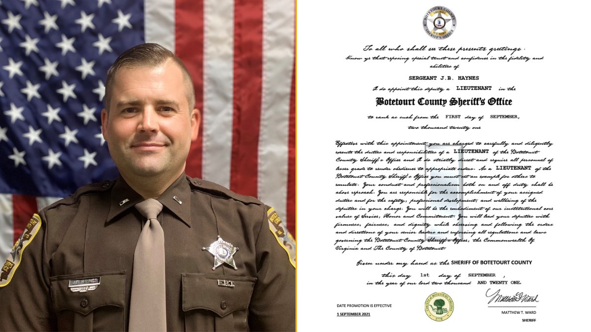 Congratulations to Sergeant J.B. Haynes on his recent promotion to Lieutenant. Lieutenant Haynes will assume supervisory duties on Alpha Platoon in patrol after serving previously as a Patrol Sergeant and Criminal Investigations Sergeant.
