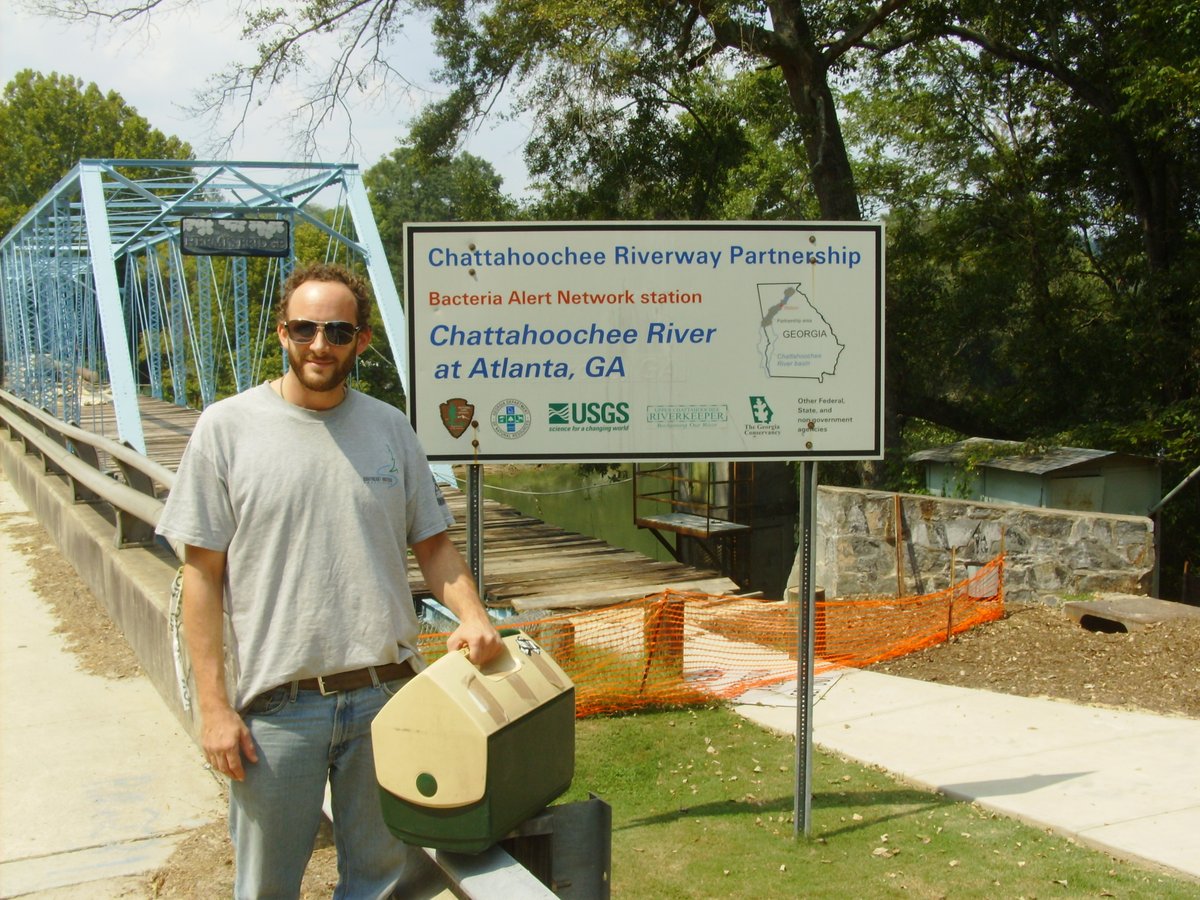 CRKeeper's tweet photo. It's been 20 years since we started tracking e.coli in the Chattahoochee w/ @CRNRA and @USGS, and we're still dedicated to providing accurate, useful info on bacteria in the river. Celebrate BacteriALERT's anniversary this Thursday at #ReturnToTheRiver. https://t.co/5iYcAIAbL0 https://t.co/gyC3ElOmNM