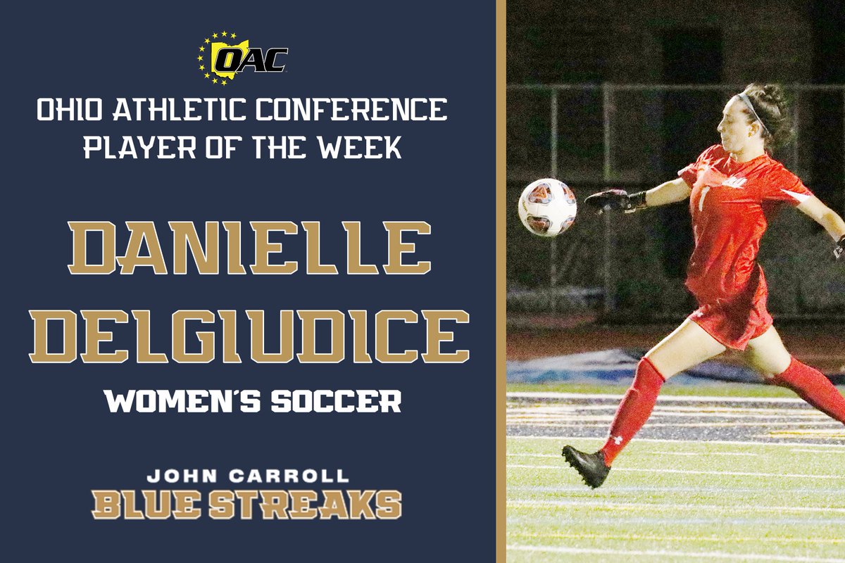 NEWS: Danielle DelGiudice is the <a href="/OHAthleticConf/">Ohio Athletic Conference</a> Women's Soccer Defensive Player of the Week!

Danielle registered 2 shutouts this past week, notching 16 saves ⚽️
📰: jcusports.com/news/2021/9/13…
#StreakUp ⚡️ <a href="/JCUWSOCCER/">JCU Women's Soccer</a>