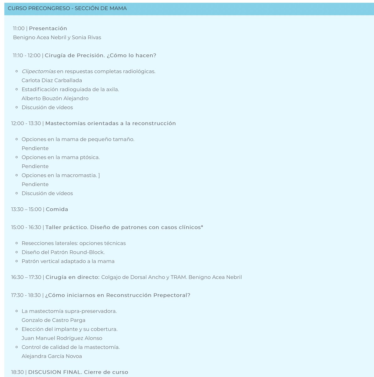 Sonia Rivas Fidalgo (@esonjar) on Twitter photo Curso precongreso de mama en el congreso <a href="/rncirugia2021/">rncirugia2021</a> el 9 de noviembre.¡Y contamos con nuestro internacional Dr. Benigno Acea!¿Os lo vais a perder??? <a href="/TxellMedarde/">Meritxell Medarde Ferrer</a> <a href="/ElisaYorkMD/">Elisa York</a> <a href="/EBuchV/">EBV</a> <a href="/belenmerck/">Belén Merck 👩⚕️🧑🏻🎓🩺🔬📚</a> <a href="/jaimejimeno5/">jaimejimeno</a>
👇👇👇Apuntaros.Os esperamos!! Curso precongreso de mama en el congreso <a href="/rncirugia2021/">rncirugia2021</a> el 9 de noviembre.¡Y contamos con nuestro internacional Dr. Benigno Acea!¿Os lo vais a perder??? <a href="/TxellMedarde/">Meritxell Medarde Ferrer</a> <a href="/ElisaYorkMD/">Elisa York</a> <a href="/EBuchV/">EBV</a> <a href="/belenmerck/">Belén Merck 👩⚕️🧑🏻🎓🩺🔬📚</a> <a href="/jaimejimeno5/">jaimejimeno</a>
👇👇👇Apuntaros.Os esperamos!!