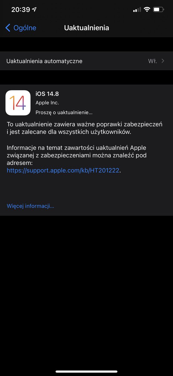 dominiklada's tweet image. Pojawiły się nowe systemy - #iOS14.8 #iPadOS14.8 #watchOS7.6.2 oraz #macOS11.6 - co najważniejsze podobno łatają dziurę umożliwiającą…instalację #Pegasus od NSO Group🤷‍♂️😎

Zauważyliście, że zmieniła się ikona w instalatorze? Już nie ma „trybików”😔