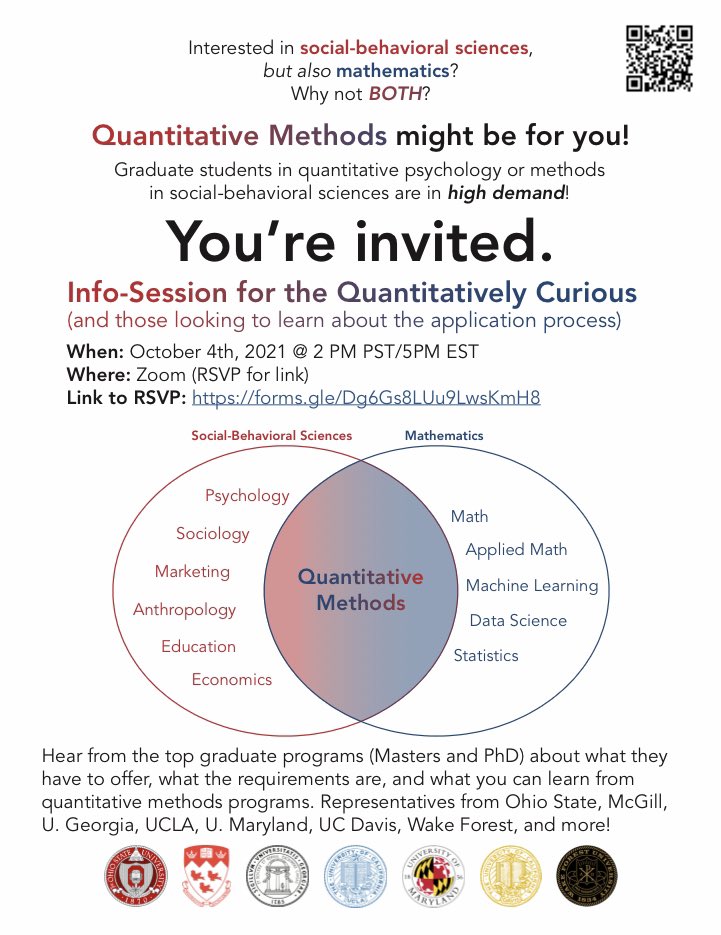 Interested in graduate study in quantitative methods? Check out this info session!