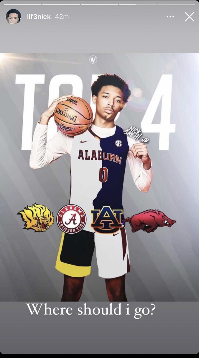 2022 Hog target &amp; ESPN Nat'l No. 6 / 5-star Nick Smith, Jr. @ntsmith1402 (6-5 CG, NLR) is apparently down to four = Hogs, Alabama, Auburn, &amp; Arkansas-Pine Bluff ...