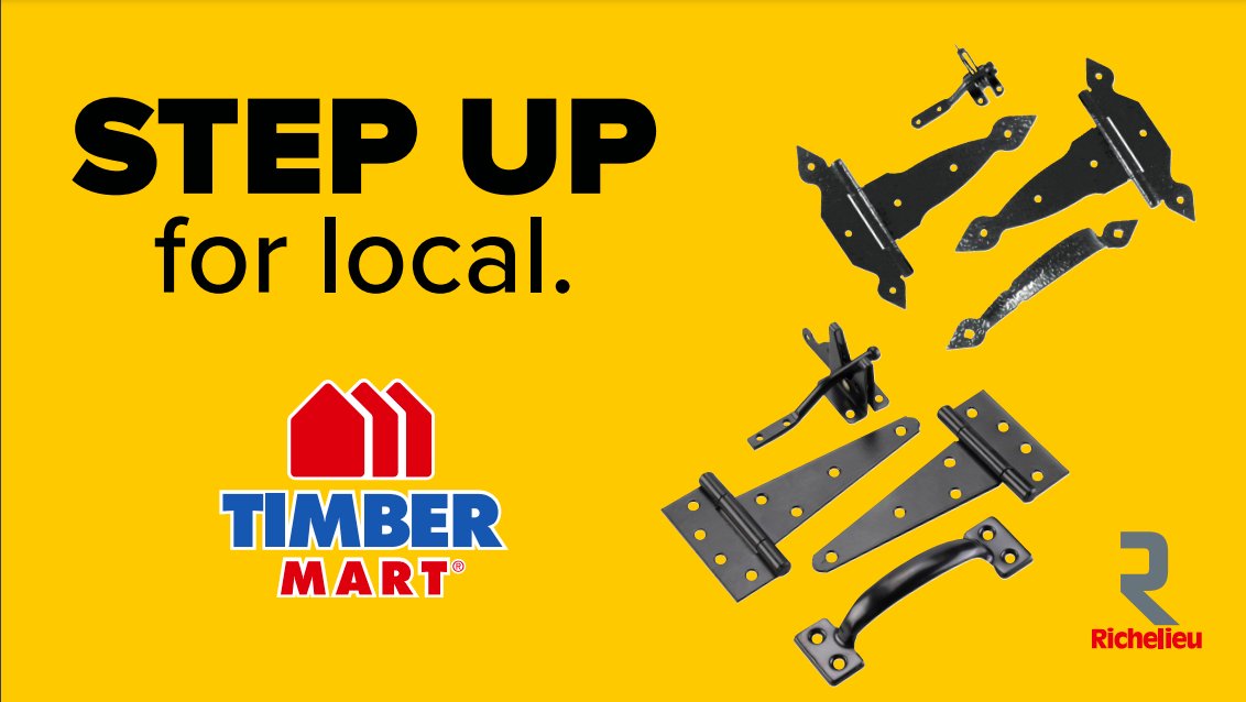 _TIMBERMART's tweet photo. For more than 50 years, Richelieu has provided a wide range of functional and specialized hardware, ideal for any room in your house.
Don't forget to purchase locally and share the love π
#TIMBERMART #TIMBERMARTCanada #StepUpForLocal #Richelieu #Hardware #DIY https://t.co/rcem9qg4CF