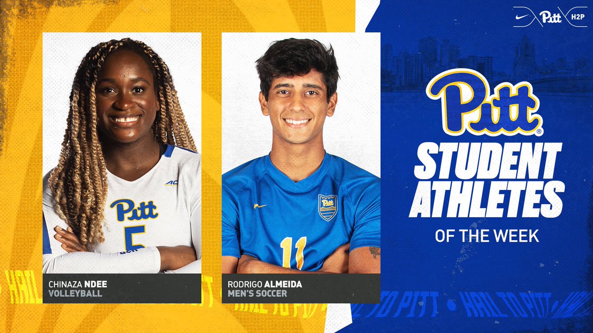 Pitt_ATHLETICS's tweet image. Introducing your Student-Athletes of the Week:

@Pitt_VB: Chinaza Ndee 
@Pitt_MSOC: Rodrigo Almeida

✍️: bit.ly/3zcxe3M

#H2P