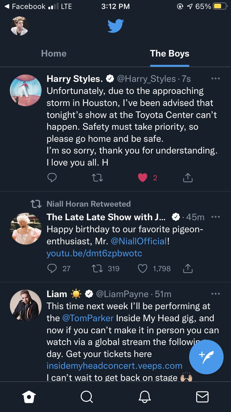 Harry Styles Unfortunately Due To The Approaching Storm In Houston I Ve Been Advised That Tonight S Show At The Toyota Center Can T Happen Safety Must Take Priority So Please Go Home
