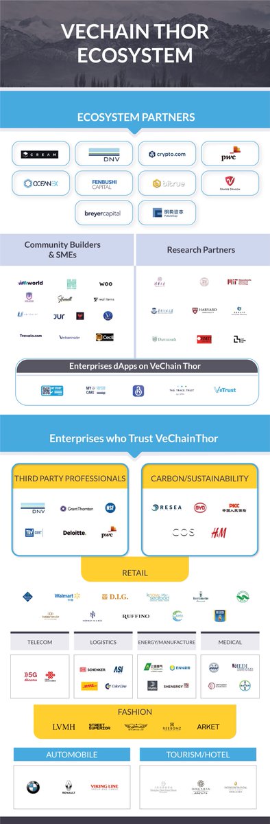 ItsDailyCrypto's tweet photo. With all the fake news around $LTC and #walmart today, we decided to publish another $VET partnership overview. 

With partners such as #walmart, #pwc and @DNV_Group #VeChain is the blockchain choice of many global #enterprises. https://t.co/jFsompyTlp