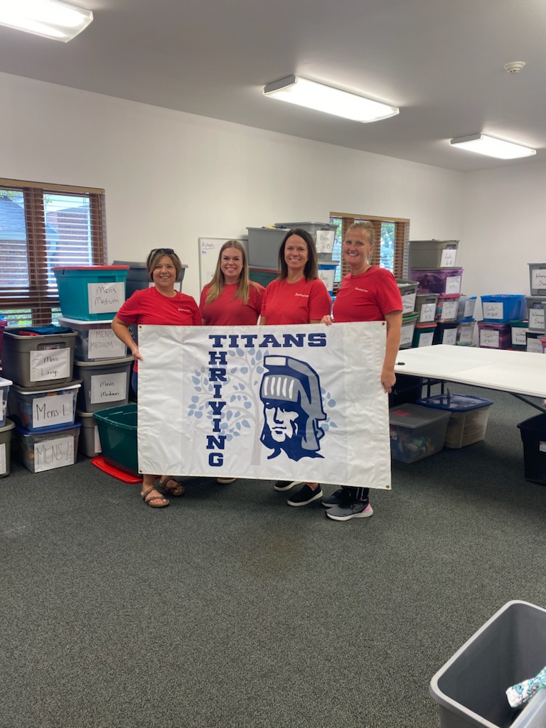 We had some employees volunteer at Thriving Titans, a clothing closet, at Lewis Central Community School District last Friday! Way to put those volunteer hours to work!