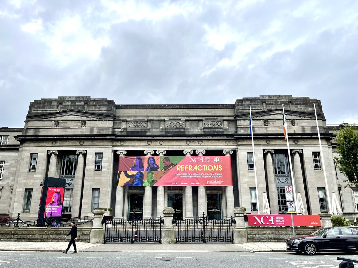 RobertJNRead's tweet image. Loving this great splash of colour across our grey facade @NCH_Music. A bright statement celebrating the return of live music #NCHat40 #Refractions