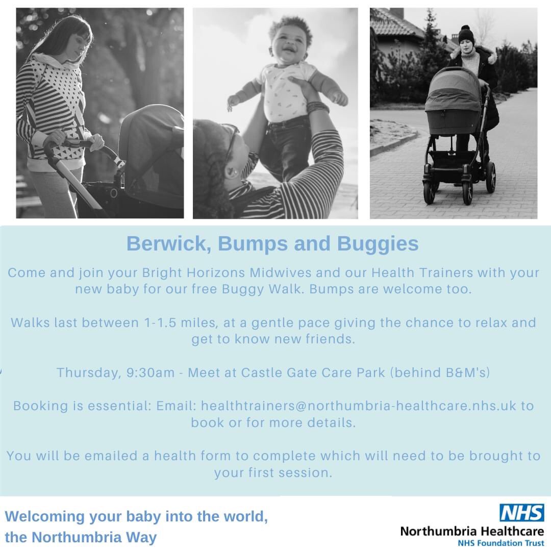 Berwick Bumps and Buggies! Thursdays 09.30. Supporting you in keeping fit and healthy through pregnancy and after baby is born, helping you make new friends, and get out and about. Please share! <a href="/PaulaTh60888980/">Paula Thomas</a> <a href="/Karen279761/">Karen</a> <a href="/cltoman/">Clare Toman</a> <a href="/MidwifeLucyJ/">Lucy Jeffries</a> <a href="/themidwifesarah/">Sarah Allott</a> <a href="/acthejockx/">AC X</a>
