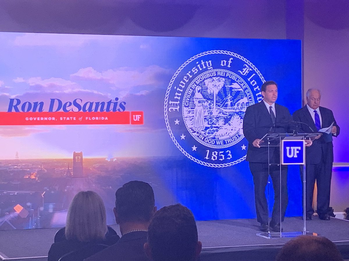 LandonReports's tweet photo. Governor DeSantis was in Alachua County today for two separate events. One a celebration, the other a condemnation. https://t.co/XAPFOrOnUR