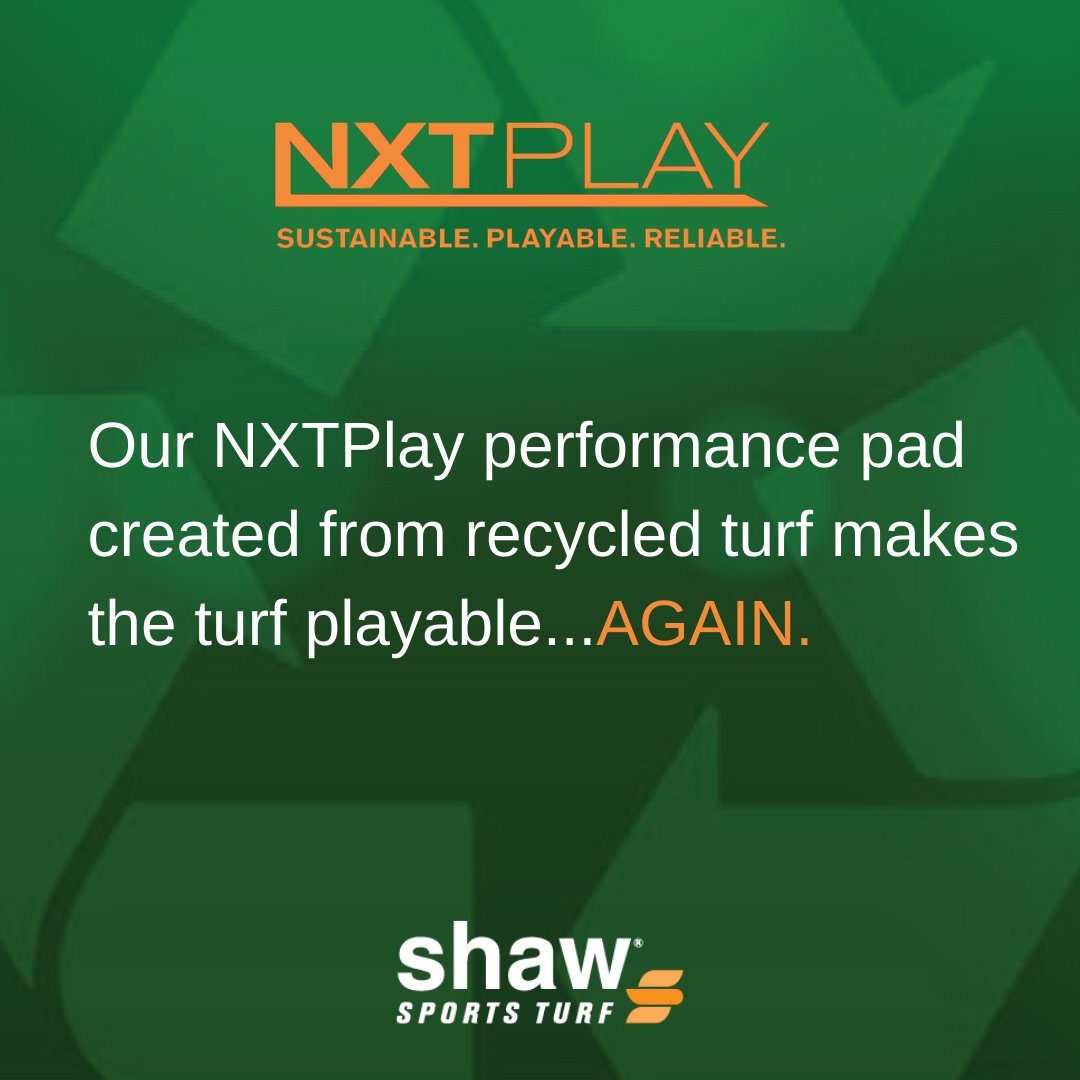 Superior performance through sustainability. The NXTPlay performance shock pad is a creative solution for an artificial turf field at the end of its useful life. #innovation #morethanafield #sustainability 

Check it out at shawsportsturf.com/tech-innovatio… !