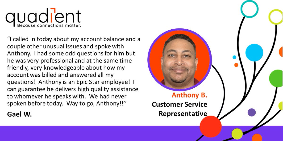 Quadient's tweet photo. Our #EPICStar Recognition & Rewards Program gives you the opportunity to acknowledge an exceptional US employee who delivered a memorable internal or external #CustomerExperience: https://t.co/wbXsgyapiP
Today, we are celebrating Anthony nomination's: Congratulations to him! https://t.co/vXYlDwhYvR