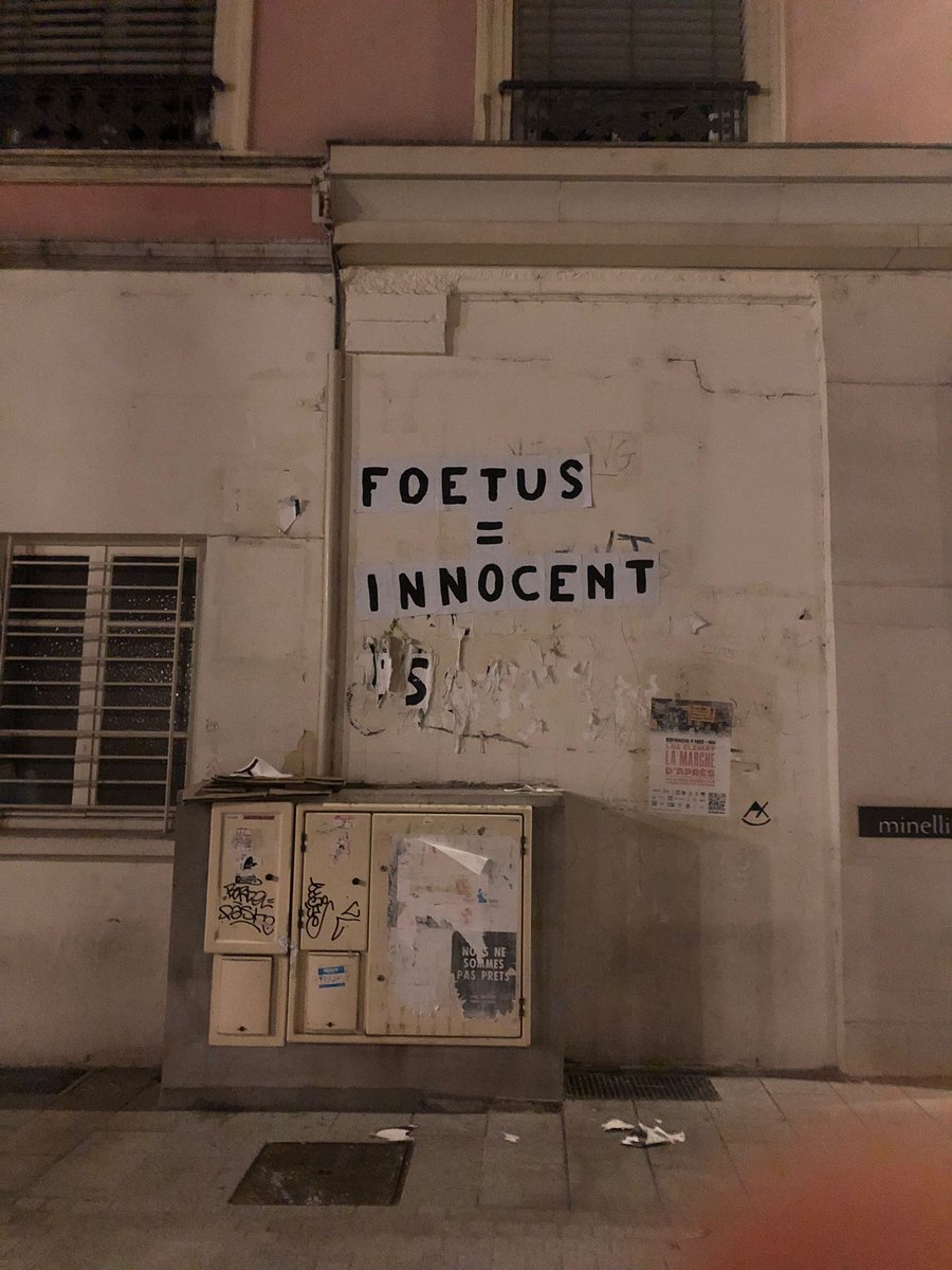 CollagesPro's tweet image. Collage lyonnais qui aura tenu un jour, la vérité blesse... 
FOETUS = INNOCENT 

#avortement #foetus #IVG #planningfamilial #embryon #vie