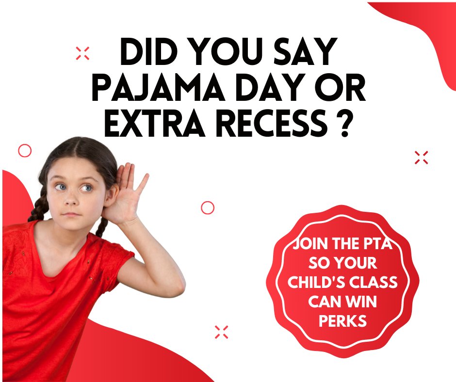 Your child’s class is competing in a friendly membership competition this month. The first class in each grade to reach 50% of membership is that grade level winner. Grades K-2 will win a Pajama Day. Grades 3-5 will win an extra recess.