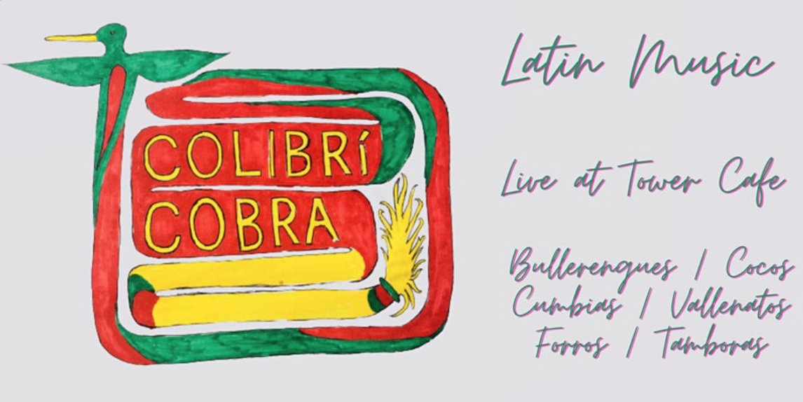 THIS THURSDAY!

Re-scheduled show from the new North-East based group, "Colibri-Cobra" playing Colombian music together w/ Brazilian Forro - at <a href="/thet0wercafe/">The Tower Cafe</a>!

More info here:
eventbrite.co.uk/e/colibri-cobr…

#NorthEastTropical