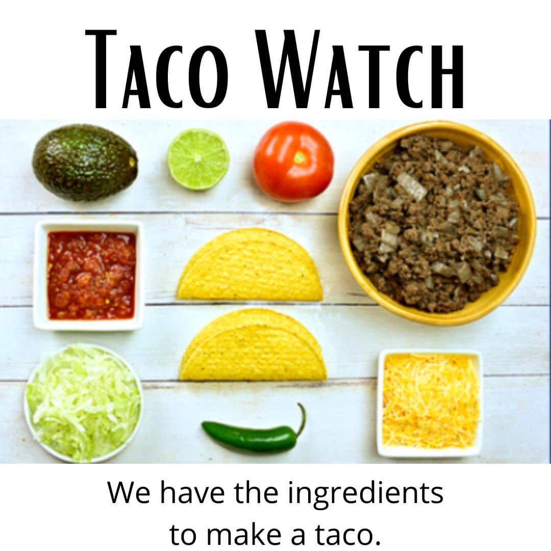 FBC_Judge's tweet photo. Is it a hurricane watch or a warning? Fort Bend County Libraries explains with tacos. https://t.co/rnLibI6nv8