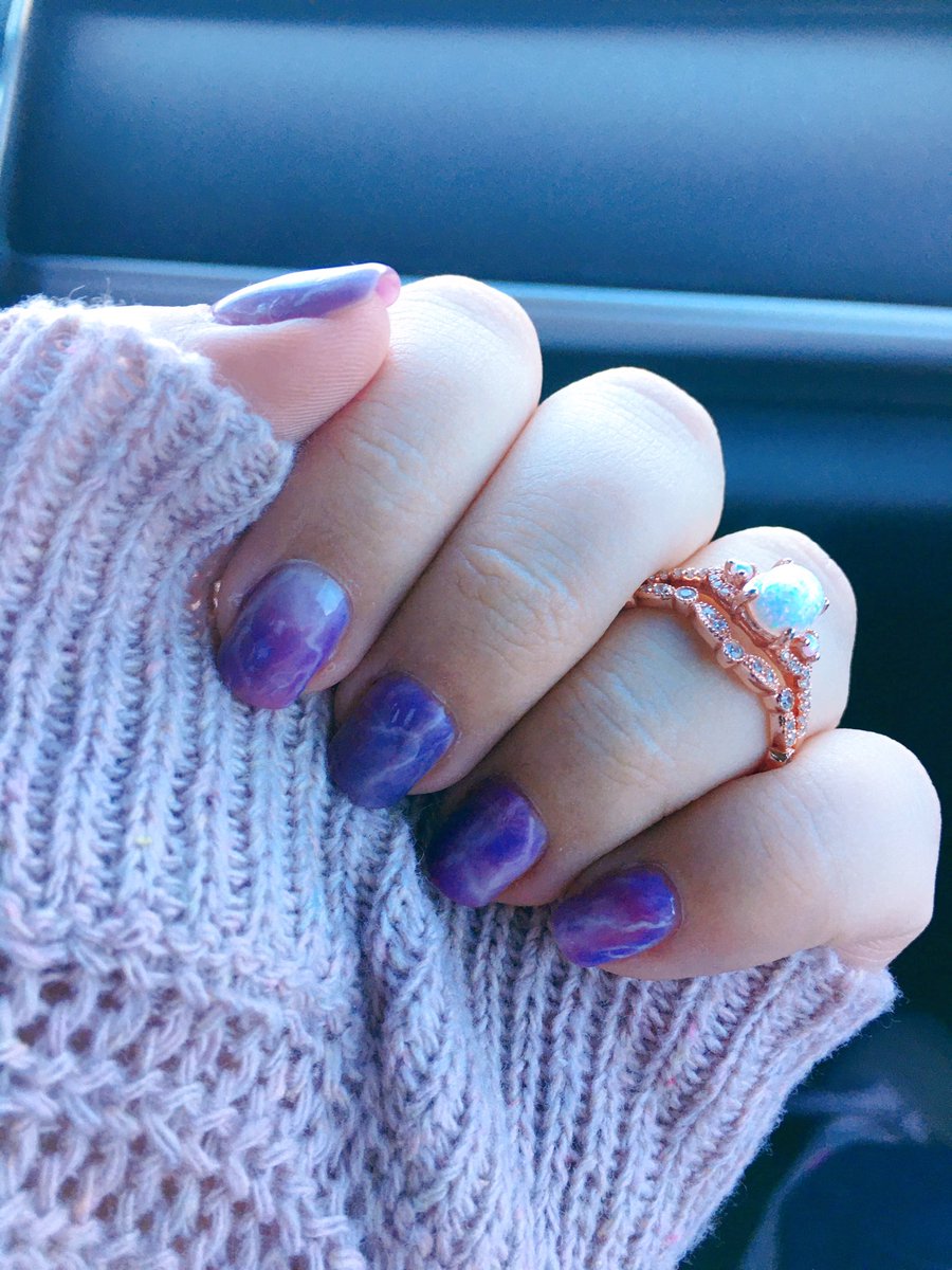 First attempt at amethyst inspired gel polish art #nailart #nailpolish #nails
