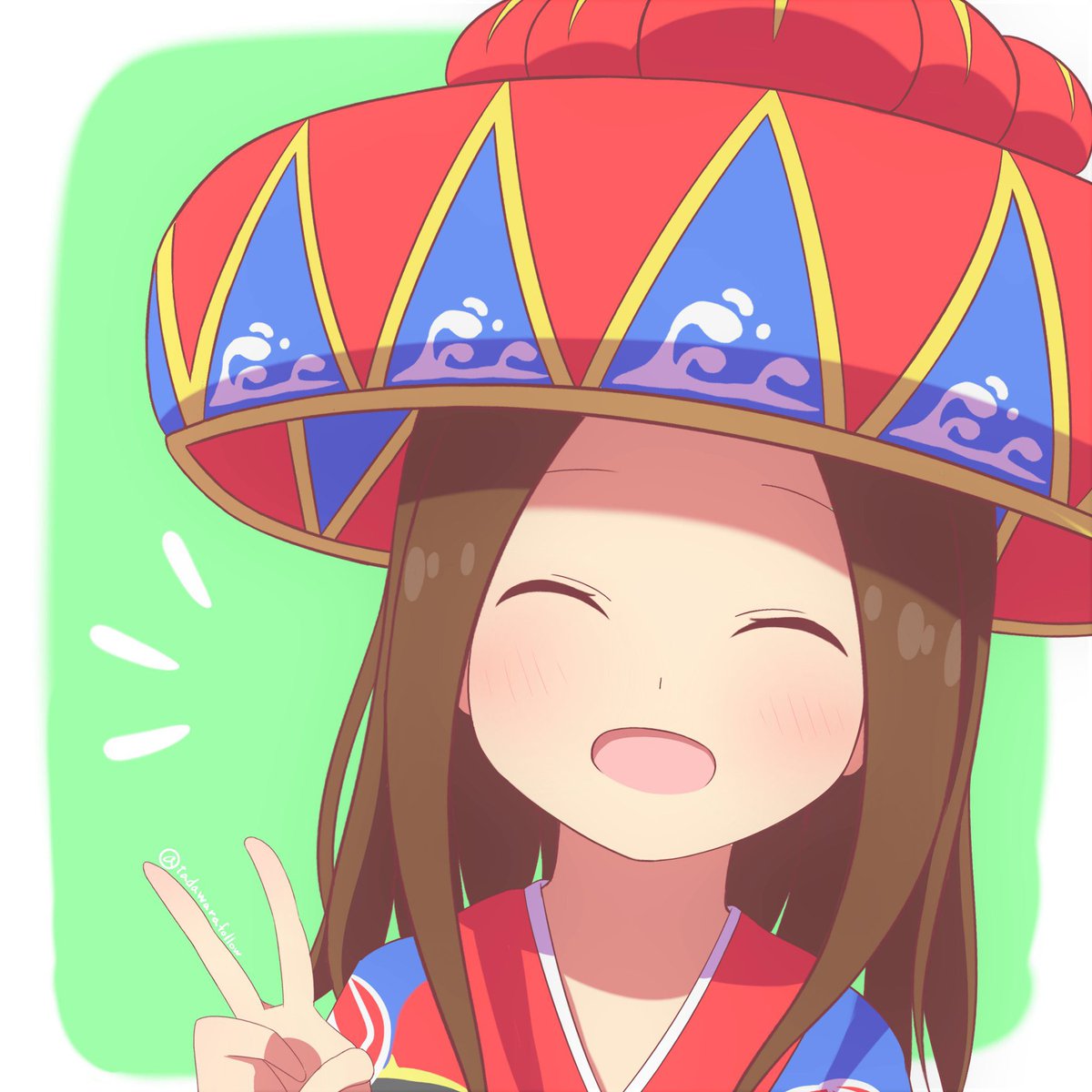 Twitter 上的 ただのわらし からかい上手の高木さん好き 今日からアイコンが変わります ゆずさん Yuzu Rmnに書いて頂いた沖縄花笠高木さんです とても可愛い イラストありがとうございます 大切に使用させて頂きます 新しいプロフィール画像 からかい