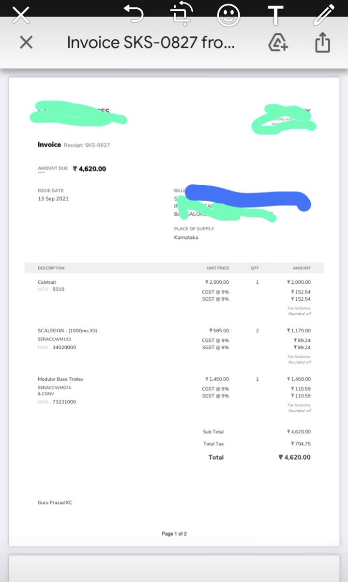 LexPolitiki's tweet photo. Part 2: POC said invoice will have warranty t&amp;c’s.Attached is the invoice without terms.
There is marketing&amp;then there is misleading.Absolutely unacceptable.What happens to my machine if the cleaning product damages it now @WhirlpoolCare @whirlpool_india https://t.co/L1GZqQeJV5