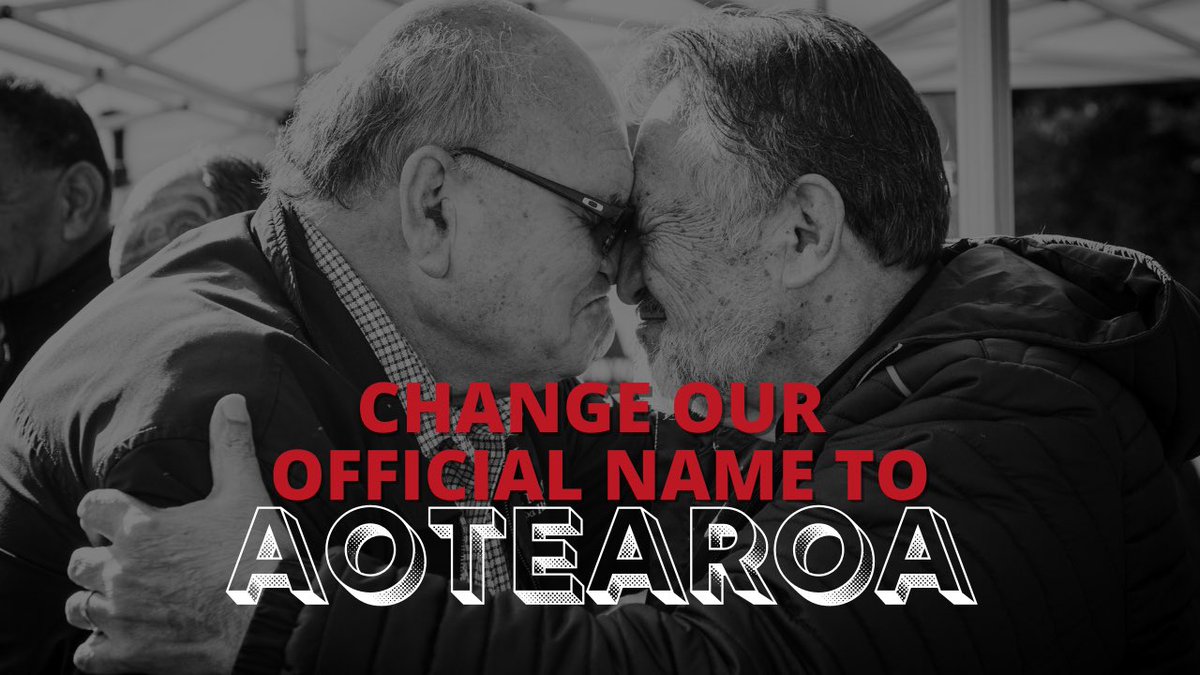 Today we are marking Te Wiki o Te Reo Māori by launching a petition to change the country’s official name to Aotearoa, and officially restore the Te Reo Māori names for all towns, cities and place names. Show your tautoko and sign the petition here: maoriparty.org.nz/nz_to_aotearoa