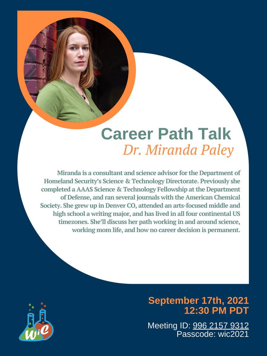 Join us this Friday for our first Career Path Talk of the semester with Dr. Miranda Paley. Dr. Paley will be discussing her life as a consultant and advisor with the Department of Homeland Security and the path she took to be where she is today.