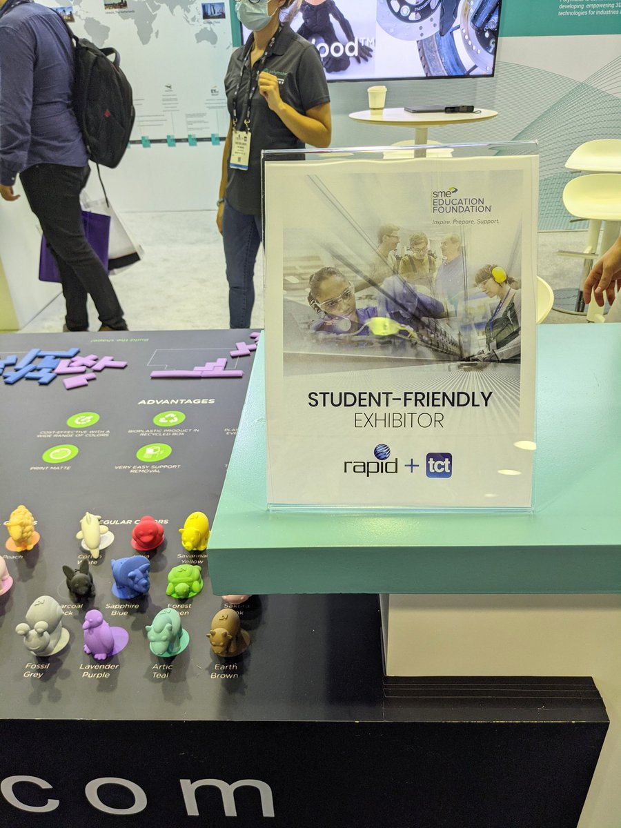 natureworks's tweet image. Stopped by partners, @Polymaker_3D&apos;s booth at #Rapid2021. Great to see the focus on 3D printing in education AND sustainability in their Ingeo-based PolyTerra filament. 🌲 @RAPID_Event