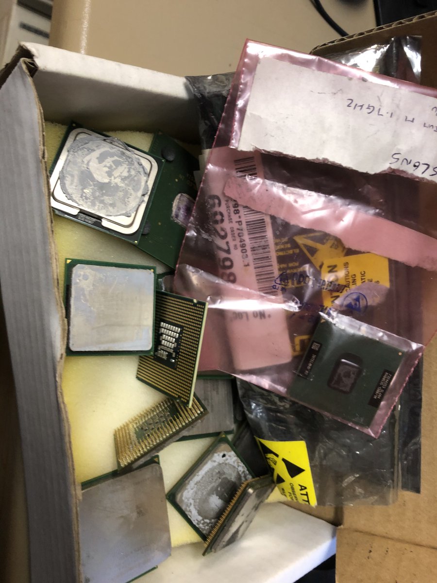 dunktech's tweet photo. Does anyone else still have a box of old Processors and Memory just in case you need one?  It might be time to have a clear-out.  How many Pentium MMX processors do I need? #retrocomputing #intel #pentium #486dx2 https://t.co/uzjN7VrdOC