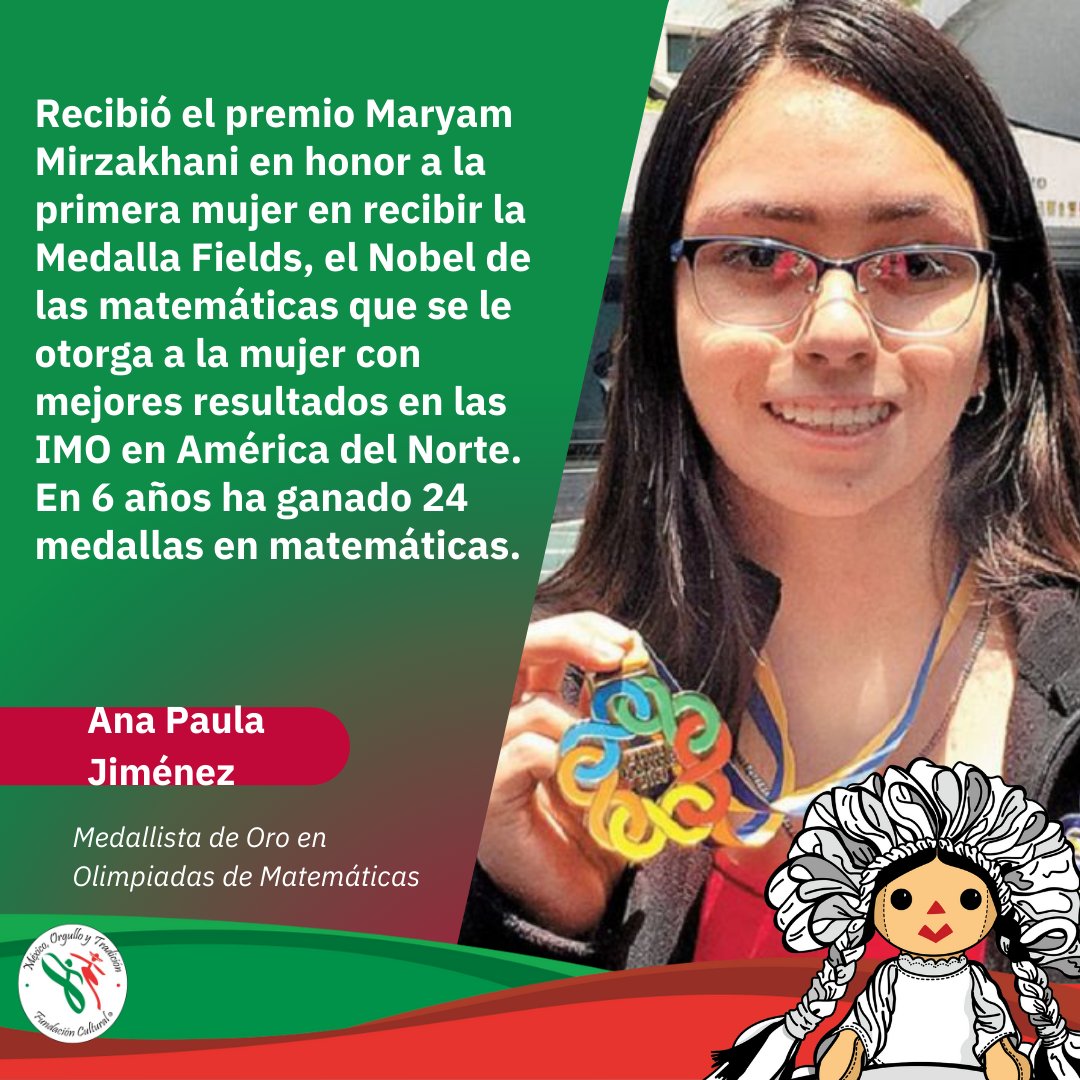 MTradicion1's tweet photo. Ser mexicano es un orgullo !! ✝️❤️🇲🇽😎 Una mexicana que nos llena de orgullo es Ana Paula Jiménez !!! 

#OrgulloMexicano  #Mexico  #mexicana  #matematicas  #FMOT #Paz  #Pacesita https://t.co/IebhCrQVC0
