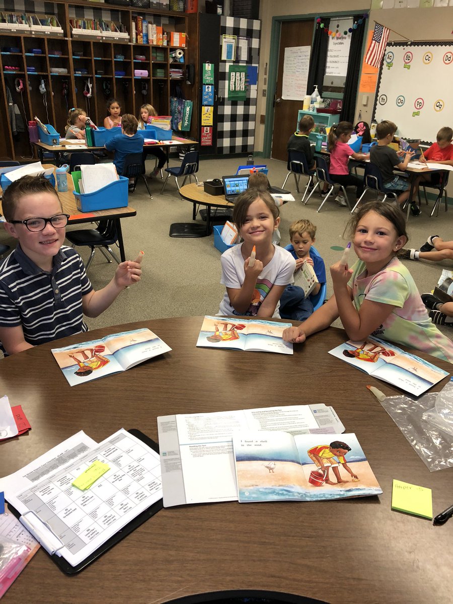 We love guided reading. Today this group practiced reading and pointing to each word. #ActonFam