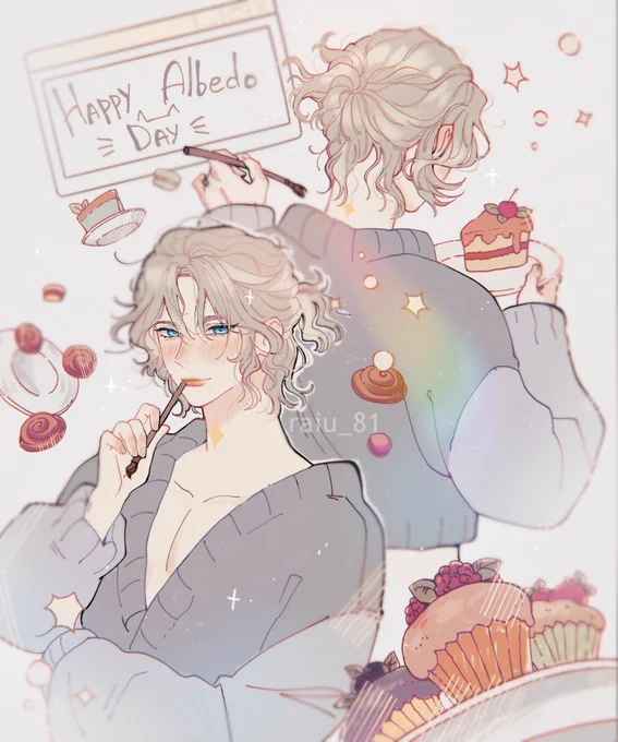 pov: he drew you some more sweets 

#albedo #genshinimpact 