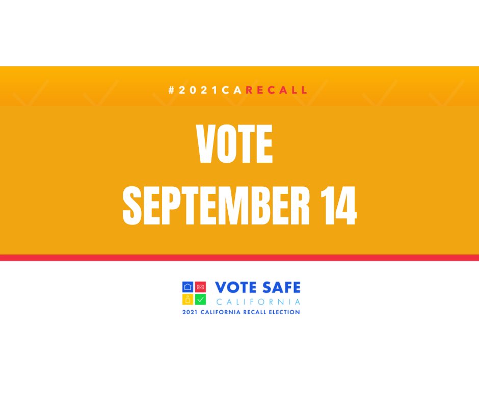 StayConnectedL2's tweet photo. The #2021CARecall election is 1 day away. Make sure you’re prepared.  #VoteSafeCA  #VoteSept14 https://t.co/m5wh9vypPq