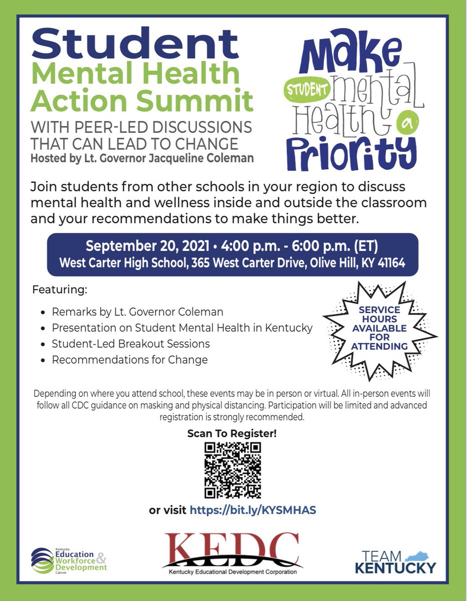 Calling ALL STUDENTS! The Lt. Governor wants to hear from YOU about Mental Health!#YourTrustedPartnerInEducation